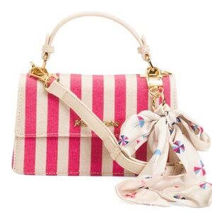 ☀️Betsey Johnson Pink & Cream Striped Bag